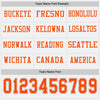 Custom Hockey Jersey – Triple Stripes White Orange Gray Long Sleeve – personalization font options
