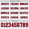 Custom Hockey Jersey – Triple Stripes White Red Navy Long Sleeve – personalization font options