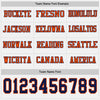 Custom Hockey Jersey – Triple Stripes White Navy Orange Long Sleeve – personalization font options