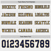 Custom Hockey Jersey – Triple Stripes White Navy Old Gold Long Sleeve – personalization font options