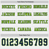 Custom Hockey Jersey – Triple Stripes White Navy Neon Green Long Sleeve – personalization font options