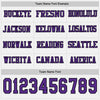 Custom Hockey Jersey – Triple Stripes White Purple Black Long Sleeve – personalization font options