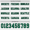 Custom Hockey Jersey – Triple Stripes White Kelly Green Black Long Sleeve – personalization font options