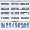 Custom Hockey Jersey – Triple Stripes White Light Blue Black Long Sleeve – personalization font options