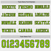 Custom Hockey Jersey – Triple Stripes White Neon Green Black Long Sleeve – personalization font options
