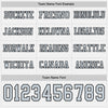 Custom Hockey Jersey – Triple Stripes White Silver Black Long Sleeve – personalization font options