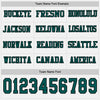 Custom Hockey Jersey – Triple Stripes White Midnight Green Black Long Sleeve – personalization font options