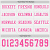 Custom Hockey Jersey – Triple Stripes White Pink Long Sleeve – personalization font options