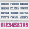Custom Hockey Jersey – Triple Stripes White Pink Black Light Blue Long Sleeve – personalization font options