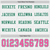 Custom Hockey Jersey – Triple Stripes White Pink Kelly Green Long Sleeve – personalization font options