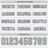 Custom Hockey Jersey – Triple Stripes White Gray Steel Gray Long Sleeve – personalization font options