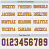 Custom Hockey Jersey – Triple Stripes White Purple Gold Long Sleeve – personalization font options