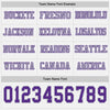 Custom Hockey Jersey – Triple Stripes White Purple Gray Long Sleeve – personalization font options