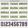 Custom Hockey Jersey – Triple Stripes White Purple Neon Green Long Sleeve – personalization font options