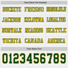 Custom Hockey Jersey – Triple Stripes White Green Gold Long Sleeve – personalization font options