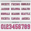 Custom Hockey Jersey – Triple Stripes White Pink Green Long Sleeve – personalization font options