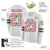 Custom Hockey Jersey – Triple Stripes White Medium Pink Green Long Sleeve – product details