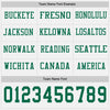 Custom Hockey Jersey – Triple Stripes White Kelly Green Long Sleeve – personalization font options