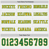 Custom Hockey Jersey – Triple Stripes White Kelly Green Gold Long Sleeve – personalization font options