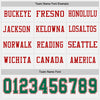 Custom Hockey Jersey – Triple Stripes White Kelly Green Red Long Sleeve – personalization font options