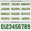 Custom Hockey Jersey – Triple Stripes White Kelly Green Old Gold Long Sleeve – personalization font options