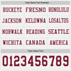 Custom Hockey Jersey – Triple Stripes White Crimson Long Sleeve – personalization font options