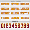 Custom Hockey Jersey – Triple Stripes White Crimson Gold Long Sleeve – personalization font options