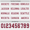 Custom Hockey Jersey – Triple Stripes White Crimson Gray Long Sleeve – personalization font options