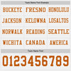 Custom Hockey Jersey – Triple Stripes White Texas Orange Long Sleeve – personalization font options