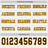 Custom Hockey Jersey – Triple Stripes White Brown Gold Long Sleeve – personalization font options