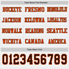 Custom Hockey Jersey – Triple Stripes White Brown Orange Long Sleeve – personalization font options