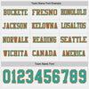 Custom Hockey Jersey – Triple Stripes White Aqua Orange Long Sleeve – personalization font options