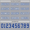 Custom Hockey Jersey – Triple Stripes Gray Royal White Long Sleeve – personalization font options