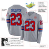 Custom Hockey Jersey – Triple Stripes Gray Red Royal Long Sleeve – product details