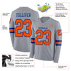 Custom Hockey Jersey – Triple Stripes Gray Orange Royal Long Sleeve – product details