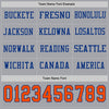 Custom Hockey Jersey – Triple Stripes Gray Orange Royal Long Sleeve – personalization font options