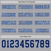 Custom Hockey Jersey – Triple Stripes Gray Navy Light Blue Long Sleeve – personalization font options