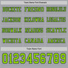 Custom Hockey Jersey – Triple Stripes Gray Neon Green Navy Long Sleeve – personalization font options