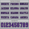 Custom Hockey Jersey – Triple Stripes Gray Purple Black Long Sleeve – personalization font options