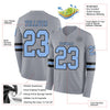 Custom Hockey Jersey – Triple Stripes Gray Light Blue Black Long Sleeve – product details