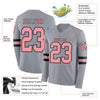 Custom Hockey Jersey – Triple Stripes Gray Medium Pink Black Long Sleeve – product details
