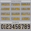 Custom Hockey Jersey – Triple Stripes Gray Navy Gold Long Sleeve – personalization font options