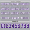 Custom Hockey Jersey – Triple Stripes Gray Purple White Long Sleeve – personalization font options