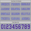 Custom Hockey Jersey – Triple Stripes Gray Purple Light Blue Long Sleeve – personalization font options