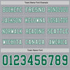 Custom Hockey Jersey – Triple Stripes Gray Kelly Green White Long Sleeve – personalization font options