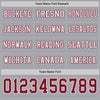 Custom Hockey Jersey – Triple Stripes Gray Crimson White Long Sleeve – personalization font options