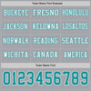 Custom Hockey Jersey – Triple Stripes Gray Teal White Long Sleeve – personalization font options