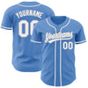 Custom Piped Baseball Jersey – Personalized Light Blue White Gray Sports Uniform – product image 1