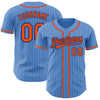 Custom Pinstripe Baseball Jersey – Personalized Light Blue Orange Royal Blue Sports Uniform – product image 1