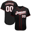 Custom Pinstripe Baseball Jersey – Personalized Black Red White Sports Uniform – product image 1